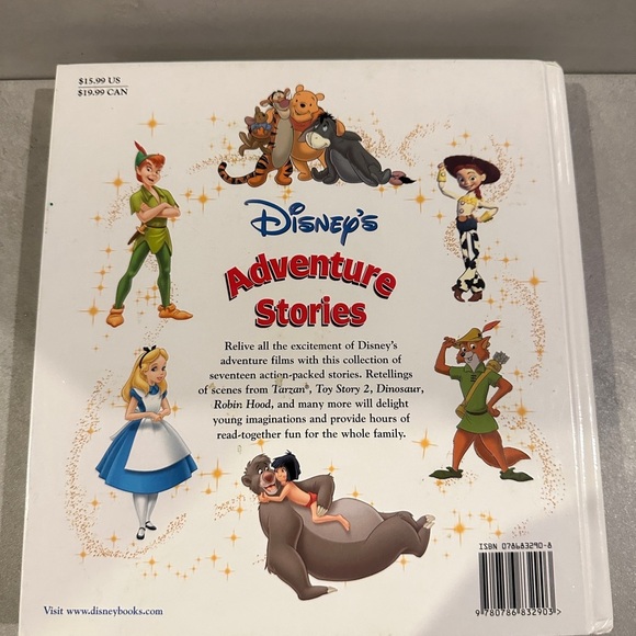 Disney's Adventure Stories Hardcover Book 17 Stories Toy Story Mulan Tarzan + - Picture 6 of 6